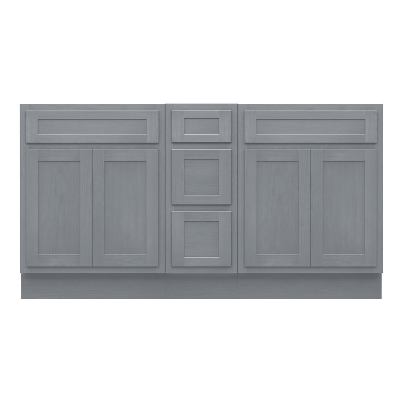 Base de meuble-lavabo double 60 po seulement, Argent argent