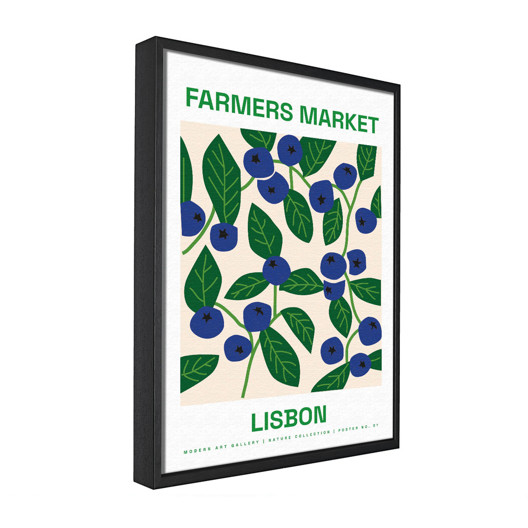 Farmers Market Lisbon - Einzelner Bilderrahmen Grafik auf Leinwand