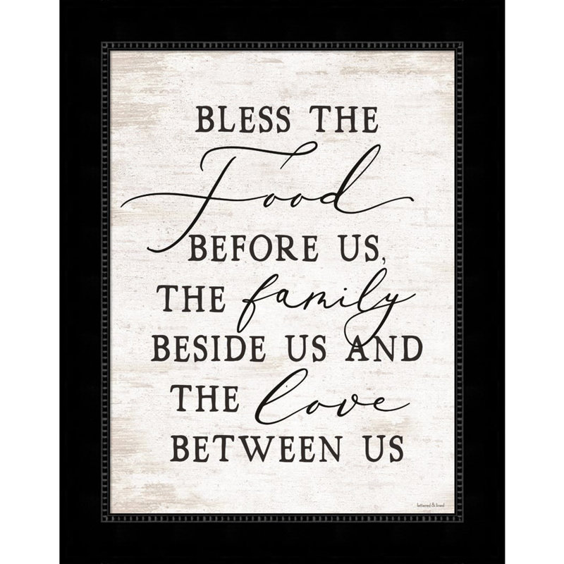 «Bless the Food devant nous» par Lettré et doublé - reproduction de cadre photo