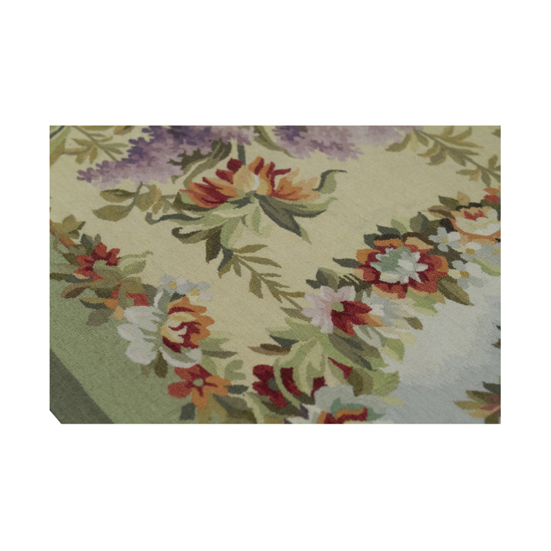 Hand-Knotted High-Quality Green Area Rug