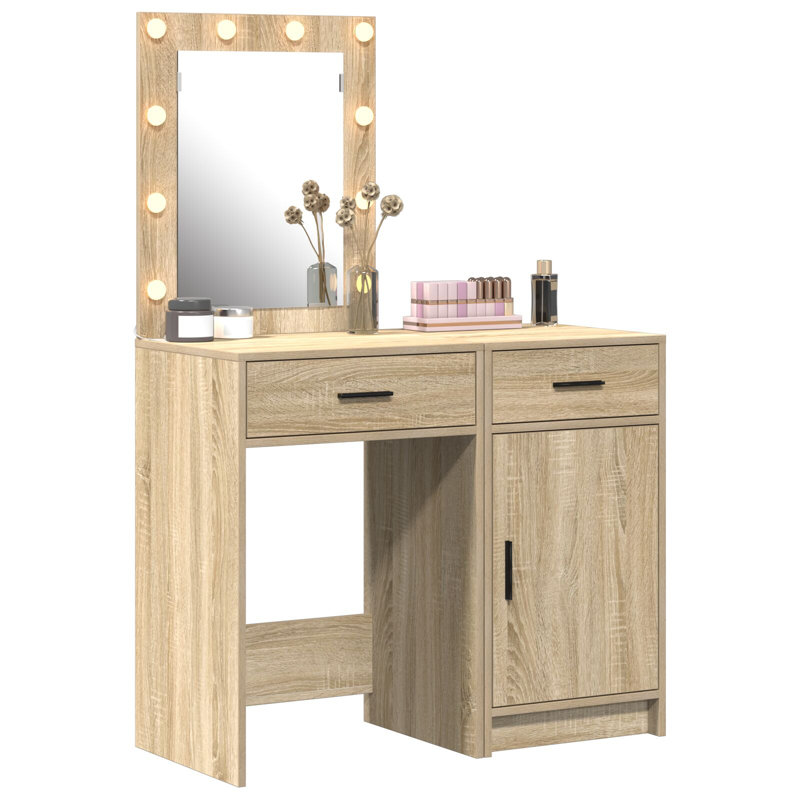 Dressing Table with Mirror, Sonoma Oak