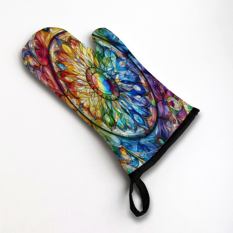 Gant de cuisine en verre couleur éclaboussé