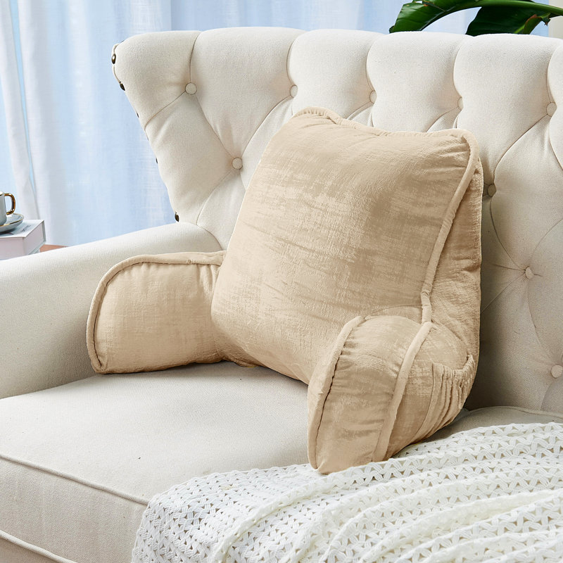 Textured Velvet Bedrest Pillow Cover & Insert, Almond Buff