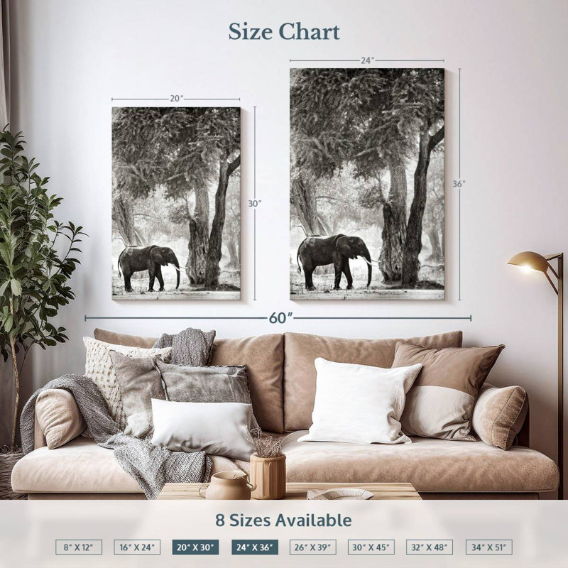 Brampt Wandering Elephant, 36" H x 24" W