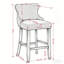 Tabourets de bar contemporains rembourrés en velours avec capitonnage à boutons et pieds en bois pour une assise élégante et confortable-768242476