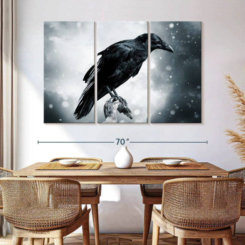 Corbeau noir Brampt, H 42 po x l 65 po