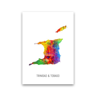 Trinidad and Tobago Watercolour Map by Michael Tompsett - 1 Piece Wall Art
