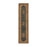 Samsa Hand Knotted Cotton Blend Area Rug in Navy/Beige