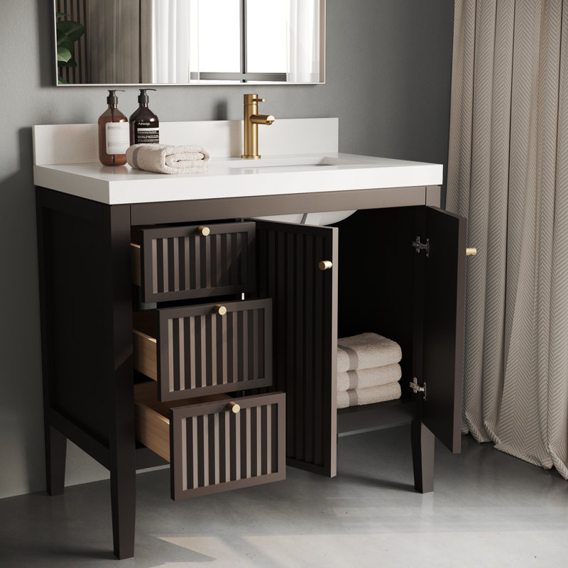 Meuble-lavabo simple 36 po, Espresso