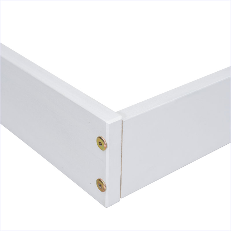 Lit de plancher avec garde-corps pour tête de lit, Blanc, Double