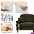 Glendora 137.8"W Chenille 4 seater sofa with 2 Ottomans and Removable Ruffles Pleats Skirts and Spindle Legs