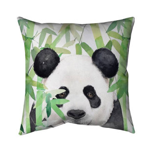 Throw Pillow Cushion Covers Front Giant Panda 4 View Months Ailuropoda  Melanoleuca Transportation Endangered Animals Wildlife Square Linen Pillow  Case