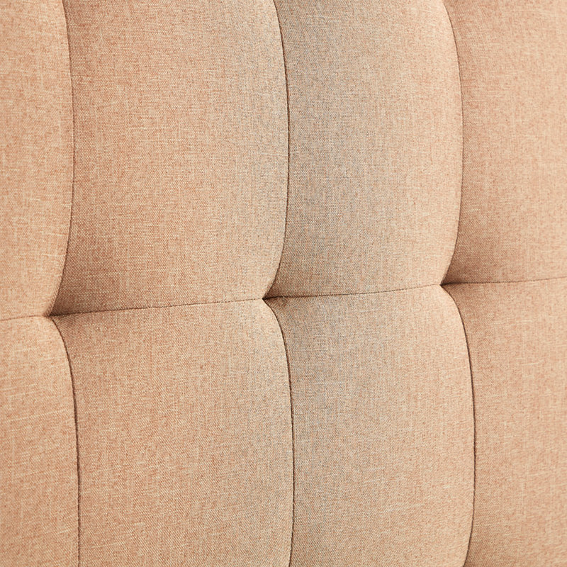 Tête de lit rectangulaire capitonnée Lucid, grand, beige, Grand lit, Beige