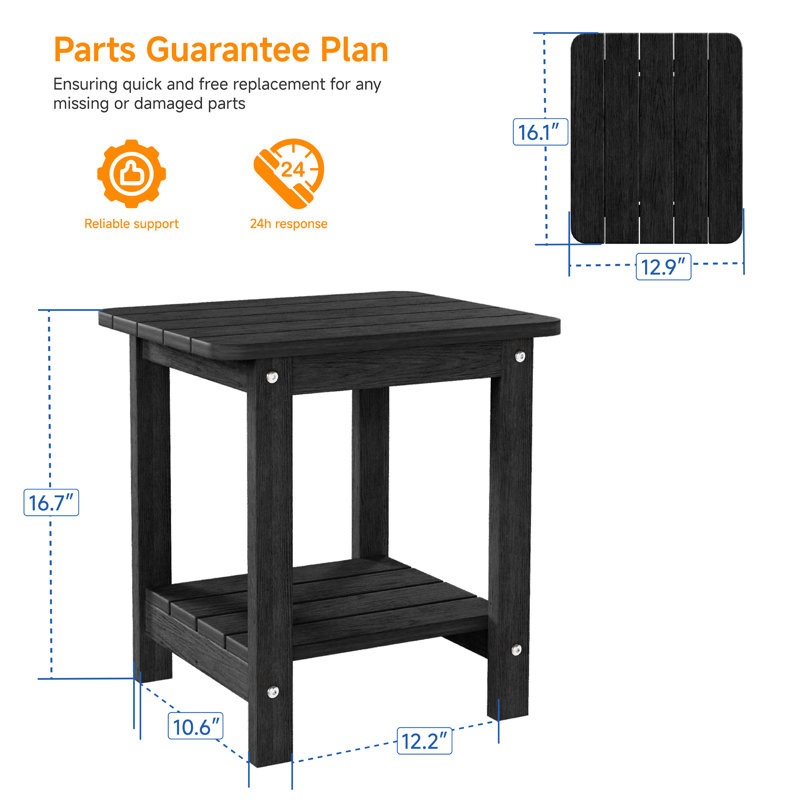 Table de bout pour l'extérieur Bertoncini, Noir