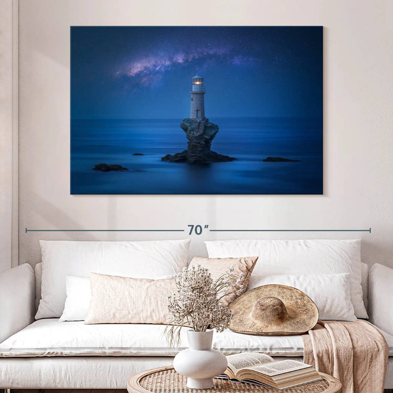 Ethereal tourlitis lighthouse Aletra, H 34 po x l 51 po
