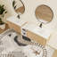 Meuble-lavabo mural double 84 po avec 4 portes et plateau en résine blanche Jenneen-114724129-75778552