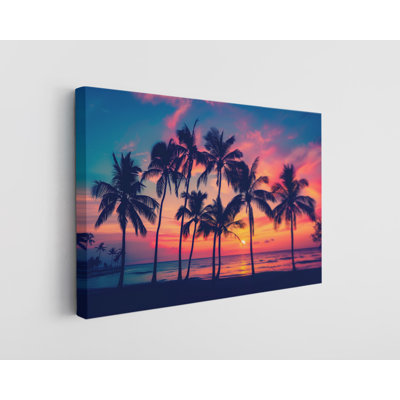 Tropical Beach at Sunset Canvas Print
