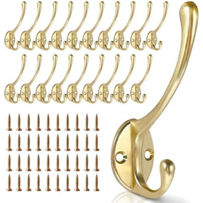 Wall Hooks for Hanging, 20-Pack Heavy Duty Metal Coat Hooks, for Living Room, Bathroom, Kitchen, Bedroom for Towel, Hat, Key, Closet, Bag (White)