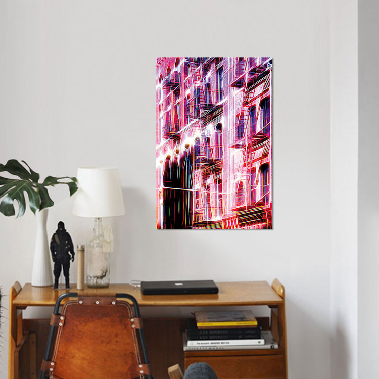 «Red Facade» sur toile, H 12 po x l 8 po x P 0,75 po, Pas de tapis, Toile tendue
