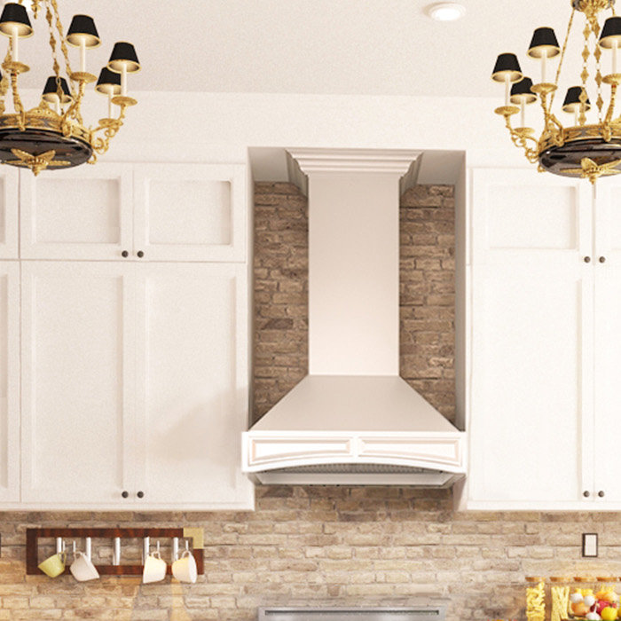 36" Wood 700 CFM Ducted Wall Mount Range Hood, Black