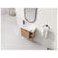 Meuble-lavabo mural 24 po avec lavabo en céramique blanche avec finition imitation chêne et porte à fermeture en douceur 24 po