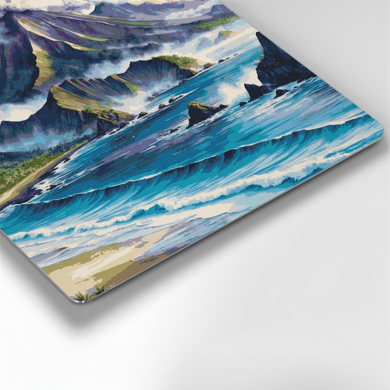 «Hawaiian Mountain Ranges», art mural en métal gris