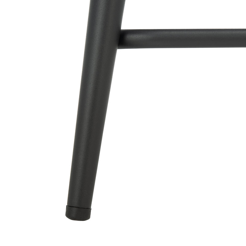 Hallberg Upholstered Velvet Counter Stool with Iron Frame, Malachite Green Velvet