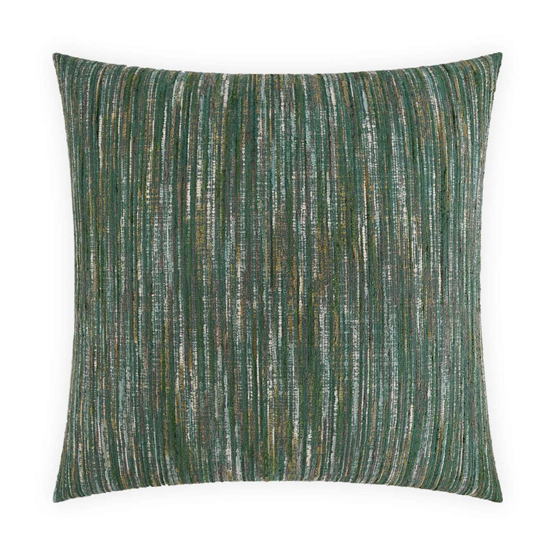 Grassland Striped Feather Reversible Throw Pillow, Square 20"