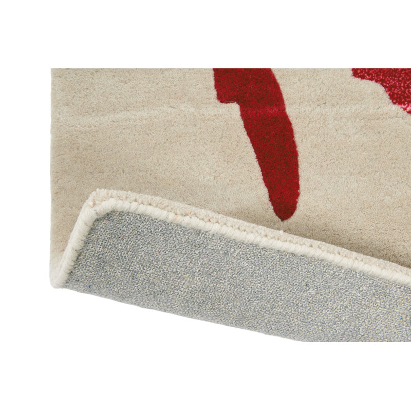 Hand Tufted Floral Area Rug in Poppy, Rectangle 3'11" x 5'11"