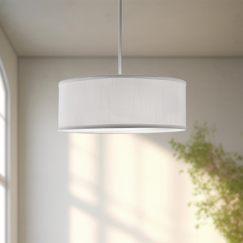 Gregory 3 - Light Shaded Pendant, White, 8" H x 19.75" W x 19.75" D