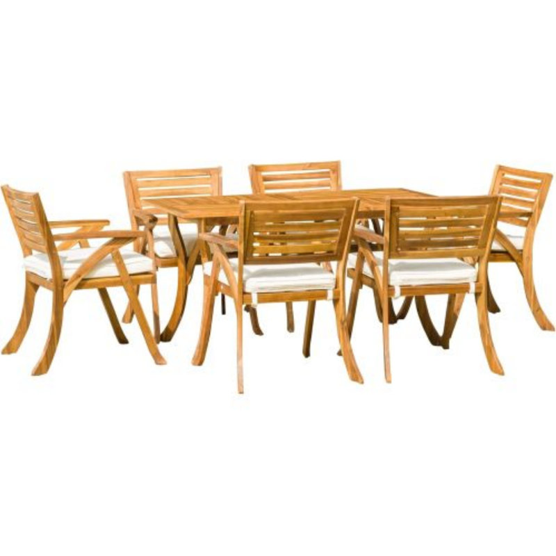 Ensemble de salle à manger d'extérieur en bois 7 pièces Hermosa