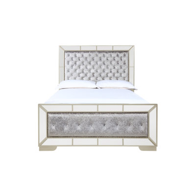 Hollywood King Box Spring Bed, Silver Champagne
