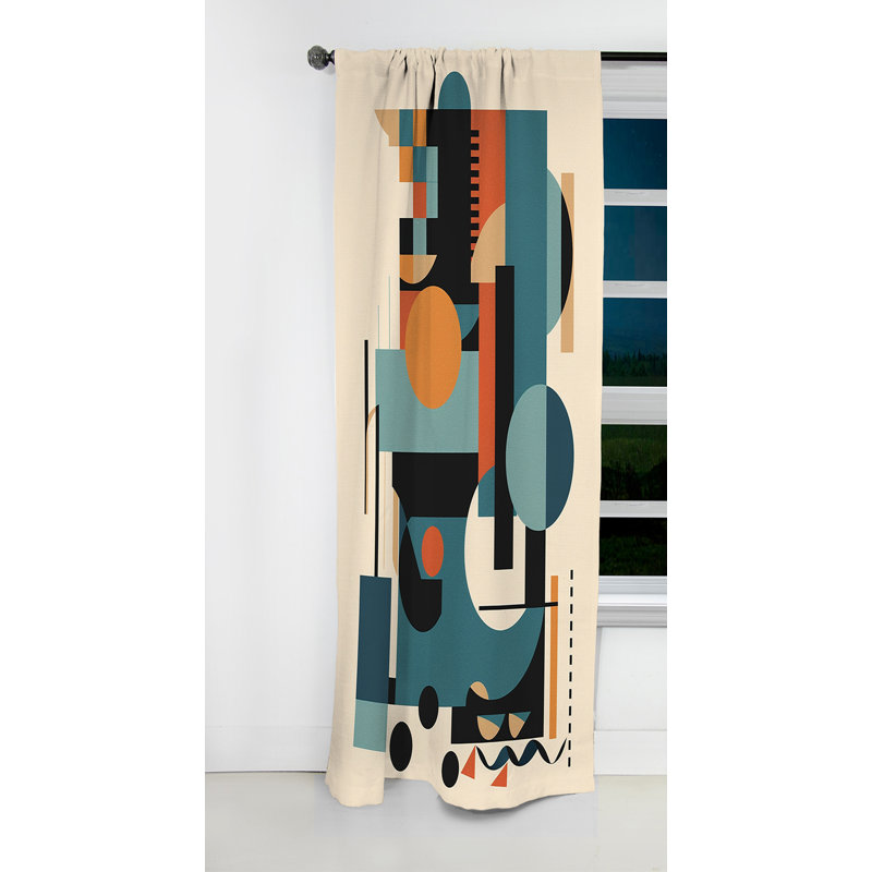Luca - Rideau occultant abstrait minimalisme - 1 panneau, L 52 po x L 120 po