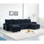 Canapé modulaire en tissu d'ameublement en velours côtelé 4 places avec 2 repose-pieds, noir