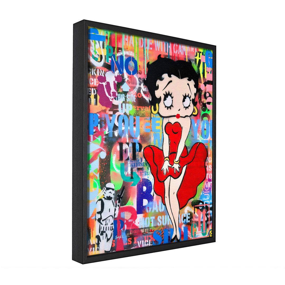 Betty Boop - Einzelner Bilderrahmen Kunstdrucke auf Leinwand