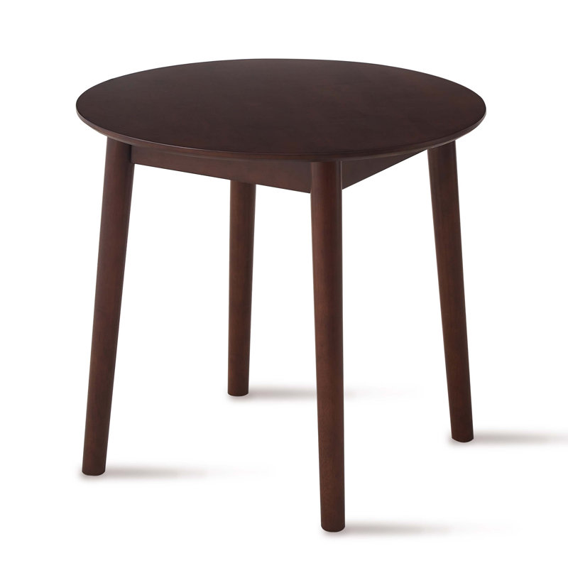 Table ronde, en bois massif, pouvant accueillir 2 à 4 personnes, diamètre 31,5 po, Noyer