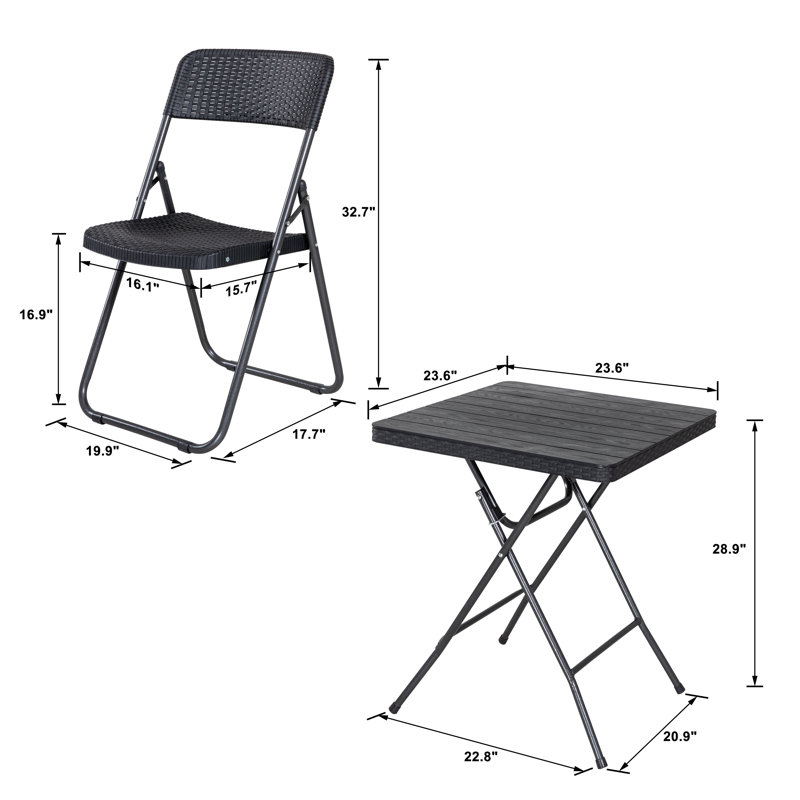 Ensemble bistro carré pour 2 personnes 23,6 po Square