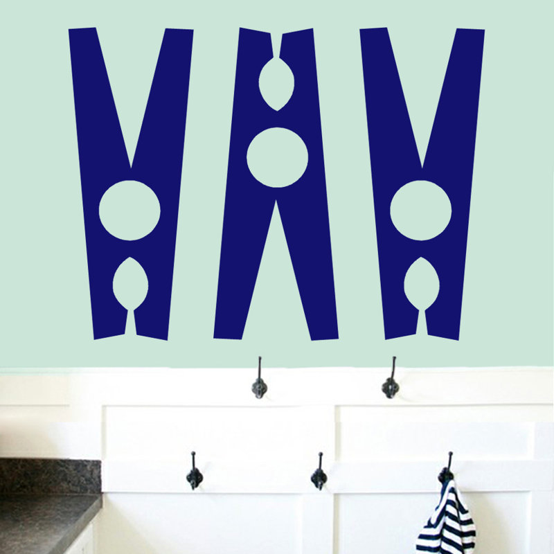 Adhésif décoratif épingle à linge, Bleu marine