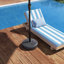 Base de parasol lestée 22l | Support rond robuste pour parasols de marché | Noir