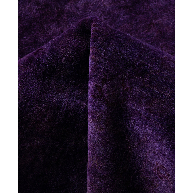 Tapis mauve en laine noué à la main 3 pi 2 po x 5 pi 3 po Clouser