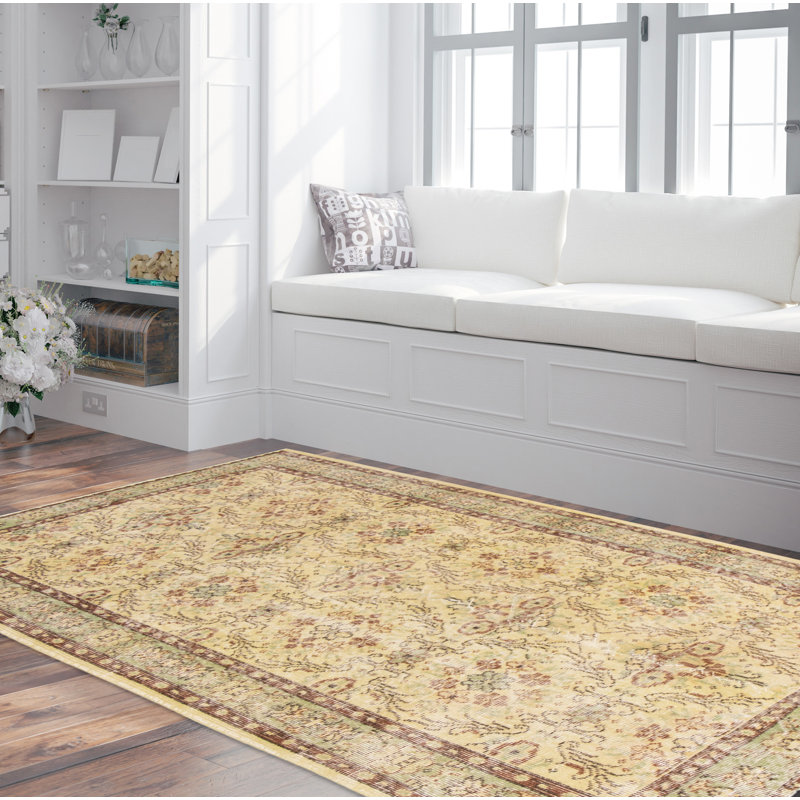 Tapis jaune clair transitionnel de couleur 3 pi 10 po x 6 pi 10 po