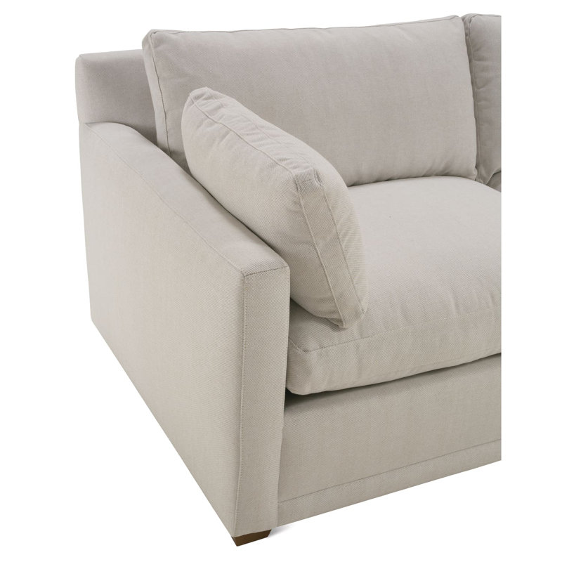 Sylvie Sectional, Cream Cotton Blend