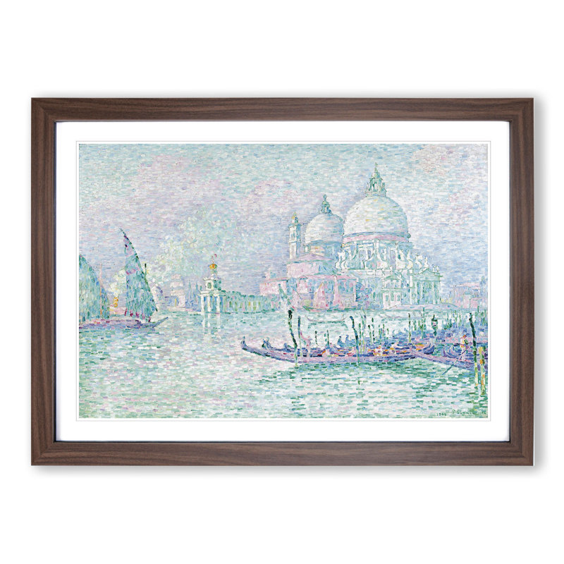 La Salute Venice by Paul Signac - Picture Frame Painting, 27cm H x 36cm W x 2cm D, Walnut Framed