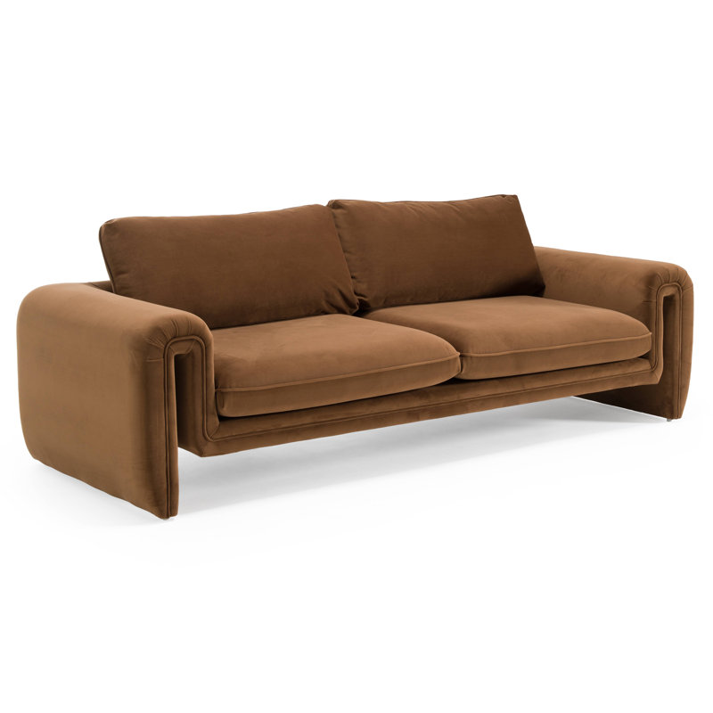 Dominika - Modern Brown Velvet Sofa