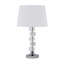 Lampe de table 20 "à cubes géométriques empilés en cristal argenté avec abat-jour empire blanc classique