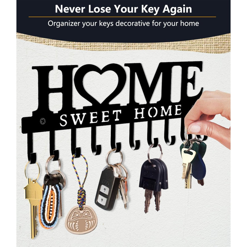 Adua Metal Wall Organizer with Key Hooks