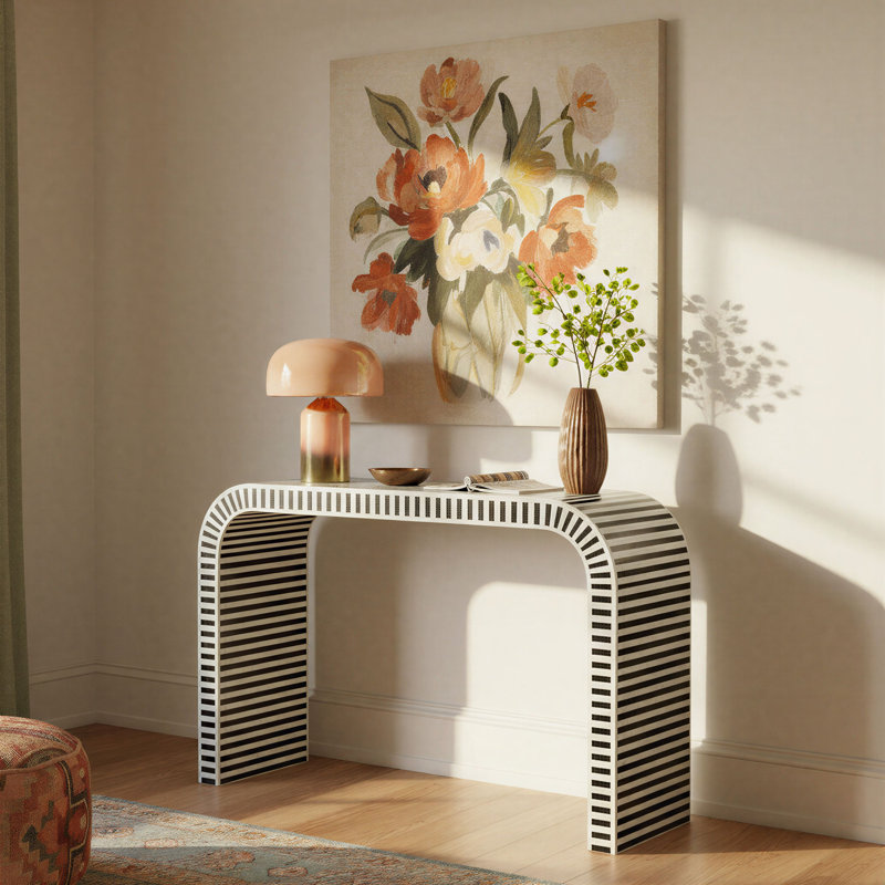 Console en bois, résine et os Buffalo