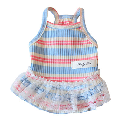 Dog Summer Clothes Puppy Sleeveless Striped Pet Skirt Dresses Suitable For Small Medium Dog