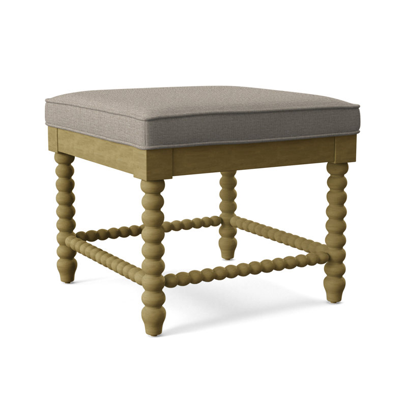 Lind Island Upholstered Bench, Twine Linen-Look Performance; 0325-73, Pumice