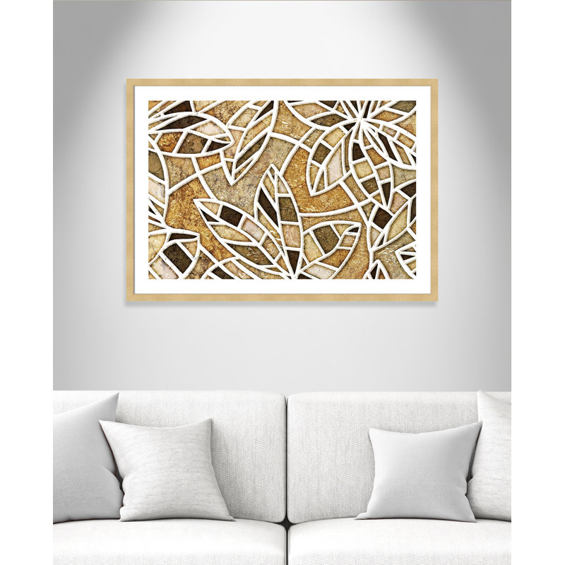 «Aiyesha Gold Leaf Mosaic», impression encadrée or